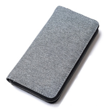 Wholesale High-Quality Custom Logo OEM ODM Oxford Multi Card Slot Phone Holder Pocket Elegant Purse Long Mens Wallet with Zipper
